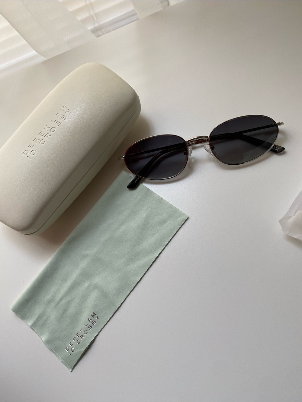 DEREK LAM 10 CROSBY AMELINA SILVER RETRO SUNGLASSES NEW